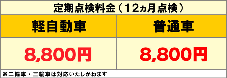 定期点検料金